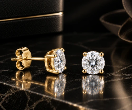 9ct Yellow Gold Lab Grown Brilliant Cut Diamond Stud Earrings 1.00ct