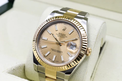 Rolex Datejust 2 Stainless Steel & 18K Gold Chamoagne Dial Watch 116333 | B&P