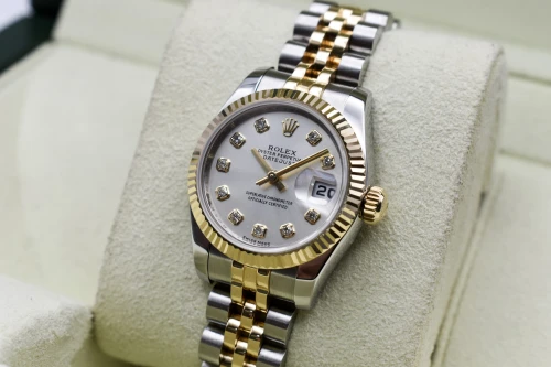 Rolex Datejust Lady Stainless Steel & 18k Gold Silver Diamond Watch | B&P