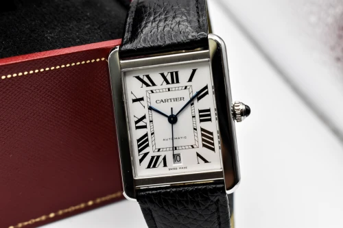 Cartier Tank Solo XL Automatic Stainless Steel Watch W5200027 | 2018 B&P