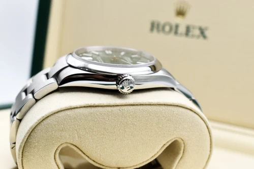 Rolex Oyster Perpetual Stainless Steel Green Dial Watch 134300 | 2026 Unworn