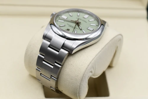 Rolex Oyster Perpetual 41mm Stainless Steel Pistachio Watch 134300 | 2025 B&P