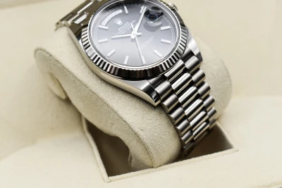 Rolex Day-Date 40 White Gold Black Baton Watch 228239 | 2024 B&P
