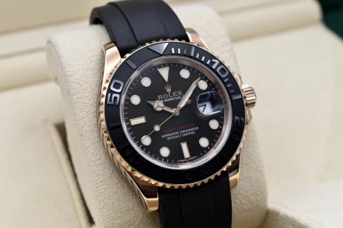 Rolex Yachtmaster 18ct Rose Gold Oysterflex Watch 116655 | Box & Papers