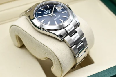 Rolex Datejust 41 Stainless Steel Blue Baton Watch 126300 | 2026 Box & Papers