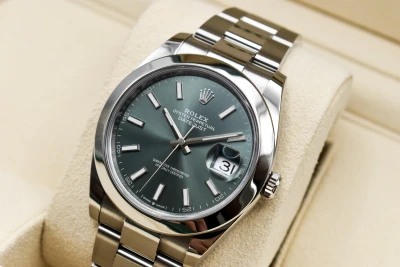 Rolex Datejust 41mm Mint Green Stainless Steel Watch 126300 | 2026 B & P