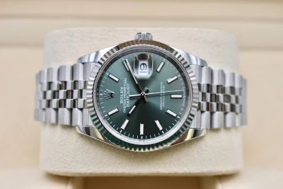 Rolex Datejust 36 Steel & 18k White Gold Mint Green Dial Watch 126234 | 2022