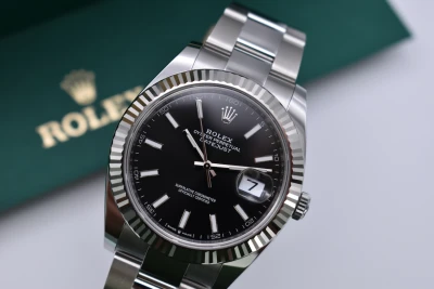Rolex Datejust 41 Black Baton Stainless Steel Watch 126334 | 2026 Unworn