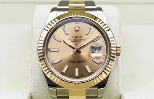 Rolex Datejust 2 Stainless Steel & 18K Gold Chamoagne Dial Watch 116333 | B&P