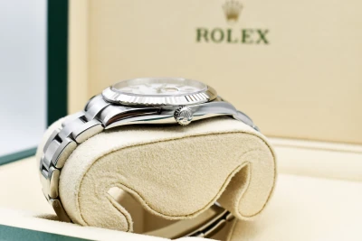 Rolex Datejust 41 Stainless Steel White Baton Dial Watch 126334 | 2019 B&P