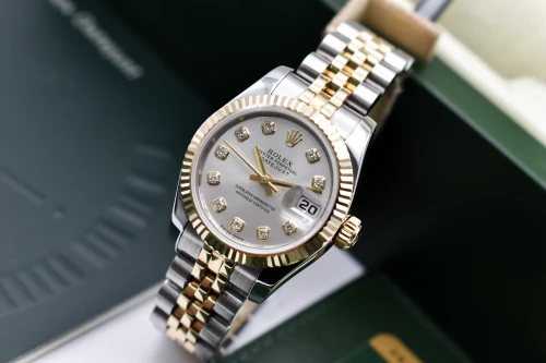 Rolex Datejust Lady Stainless Steel & 18k Gold Silver Diamond Watch | B&P