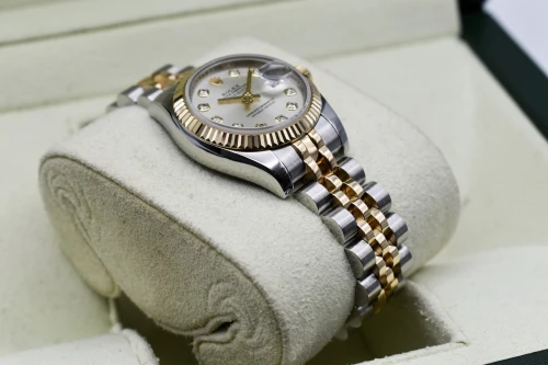 Rolex Datejust Lady Stainless Steel & 18k Gold Silver Diamond Watch | B&P