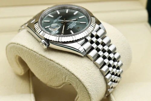 Rolex Datejust 41 Mint Green Stainless Steel Watch 126334 | B&P
