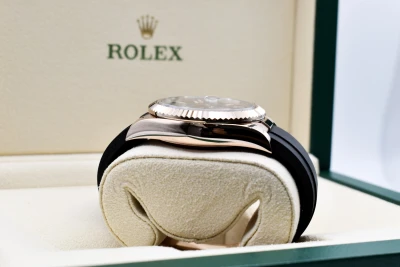 Rolex Sky-dweller 18ct Rose Gold Oysterflex Slate Grey Dial Watch 326235 | B & P