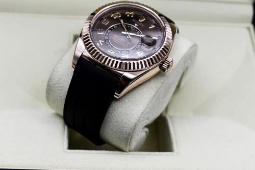 Rolex Skydweller 18k Rose Gold Chocolate Arabic Dial Watch 326135 | B&P