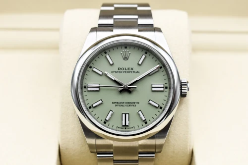 Rolex Oyster Perpetual 41mm Pistachio Stainless Steel Watch 134300 | Unworn