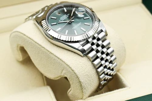 Rolex Datejust 41 Mint Green Stainless Steel Watch 126334 | B&P
