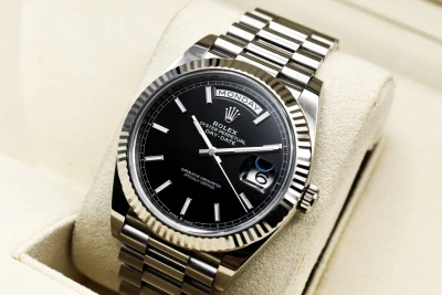 Rolex Day-Date 40 White Gold Black Baton Watch 228239 | 2024 B&P