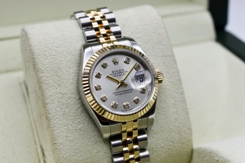 Rolex Datejust Lady Stainless Steel & 18k Gold Silver Diamond Watch | B&P