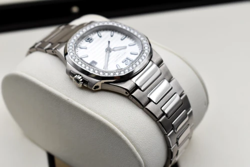 Patek Philippe Ladies Nautilus White Gold Diamond Watch 7010/1G-011 | B&P