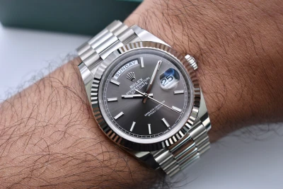 Rolex Day Date 40 18k White Gold Slate Grey Watch 228239 | 2022 Box & Papers