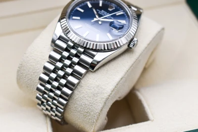 Rolex Datejust 41 Blue Baton Stainless Steel Watch 126334 | 2023 B&P