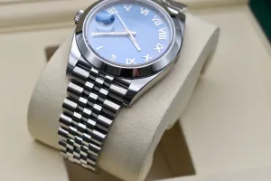 Rolex Datejust 41 Stainless Steel Blue Azzurro Watch 126300 | 2026 Unworn
