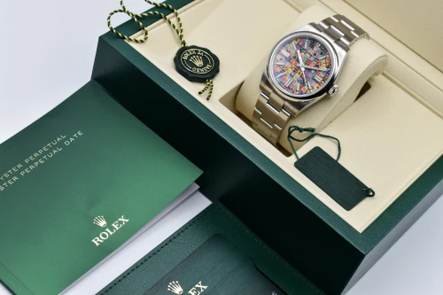 Rolex Oyster Perpetual Stainless Steel Jubilee-Motif Dial Watch 134300 | 2026 B&P