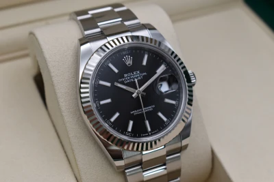 Rolex Datejust 41 Black Baton Stainless Steel Watch 126334 | 2026 Unworn