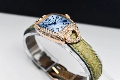 Franck Muller Cintrée Curvex 23mm Diamond Heart Gold Watch 2250 QZ HJ | B&P