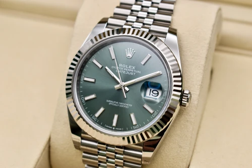 Rolex Datejust 41mm Stainless Steel Mint Green Watch 126334 | 2026 Unworn