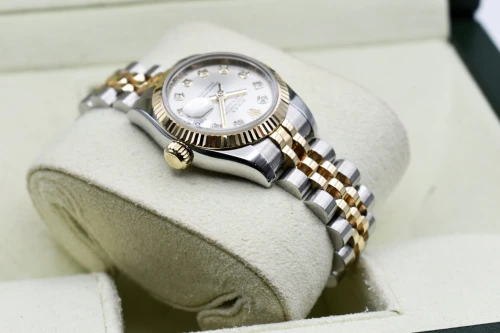 Rolex Datejust Lady Stainless Steel & 18k Gold Silver Diamond Watch | B&P