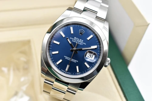 Rolex Datejust 41 Stainless Steel Blue Baton Watch 126300 | 2024 Unworn