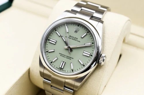 Rolex Oyster Perpetual 41mm Pistachio Stainless Steel Watch 134300 | Unworn