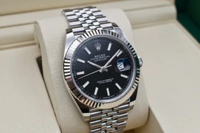 Rolex Datejust 41 Black Baton Stainless Steel Watch 126334 | 2026 Unworn