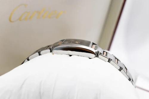 Cartier Tank Française Steel & Rose Gold Black Roman W5010001 | Box & Papers