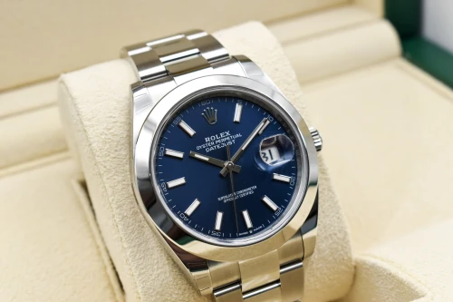 Rolex Datejust 41 Stainless Steel Blue Baton Watch 126300 | 2024 Unworn