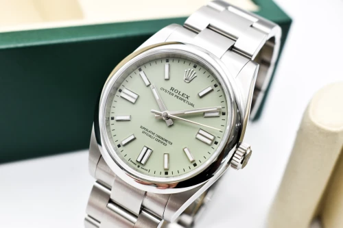 Rolex Oyster Perpetual 41mm Pistachio Stainless Steel Watch 134300 | Unworn