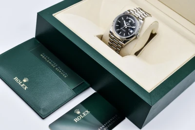 Rolex Day-Date 40 White Gold Black Baton Watch 228239 | 2024 B&P