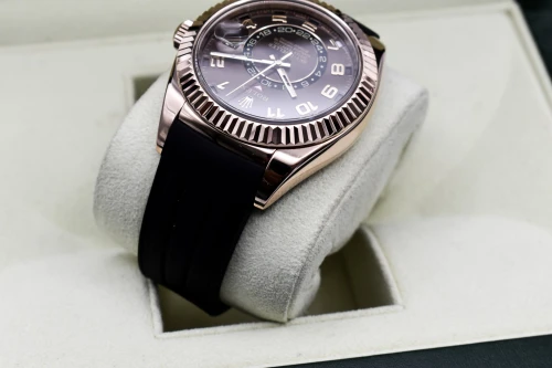 Rolex Skydweller 18k Rose Gold Chocolate Arabic Dial Watch 326135 | B&P