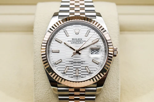 Rolex Datejust 41 Stainless Steel & Rose Gold Motif Dial Watch 126331 | B&P
