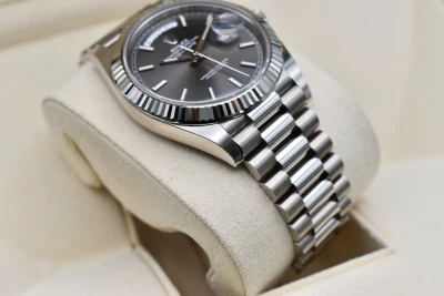 Rolex Day Date 40 18k White Gold Slate Grey Watch 228239 | 2022 Box & Papers